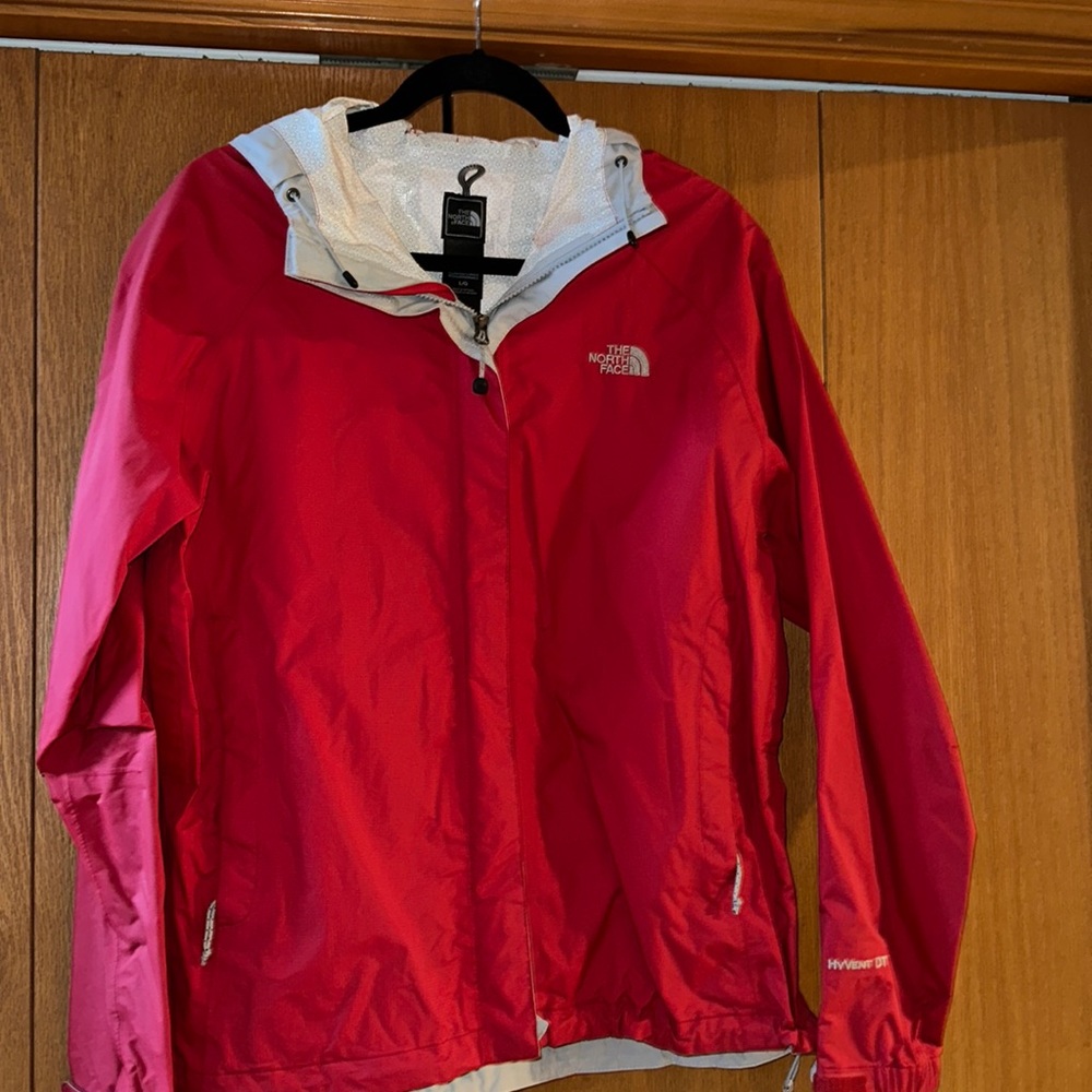 North Face Red rain shell